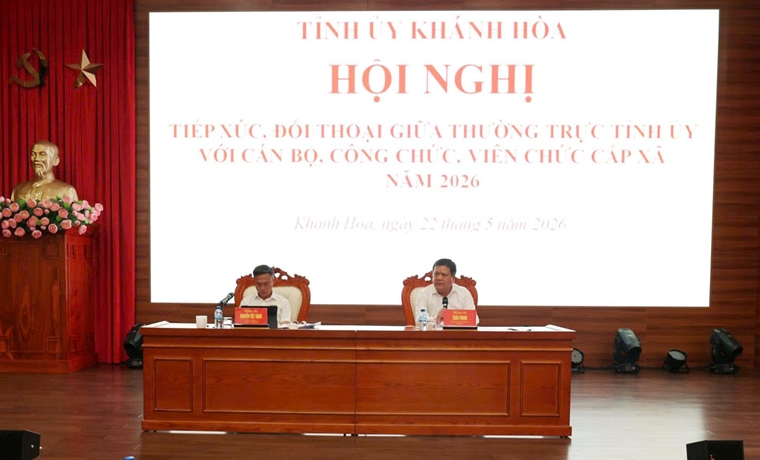 Khánh Hòa tổ chức Hội nghị đối thoại giữa Thường trực Tỉnh ủy với cán bộ, công chức, viên chức cấp xã năm 2026
